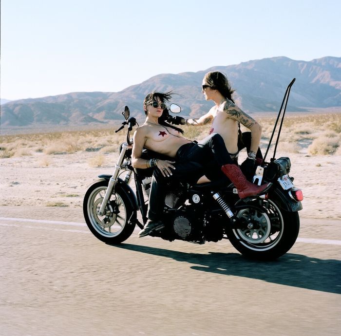 Girls on a motorcycle in Damascus